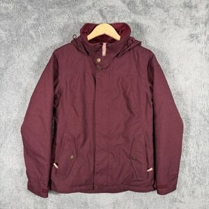Burton Jet Set Jacket Womens M Burgundy Hooded Dryride Thermolite Insulated Coat